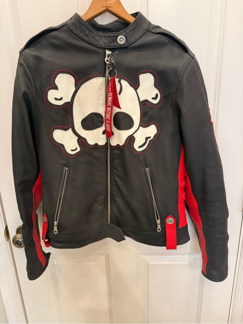 ICON Hella Women's Leather Motorcycle Riding Jacket Skull 13 Armor Liner size L